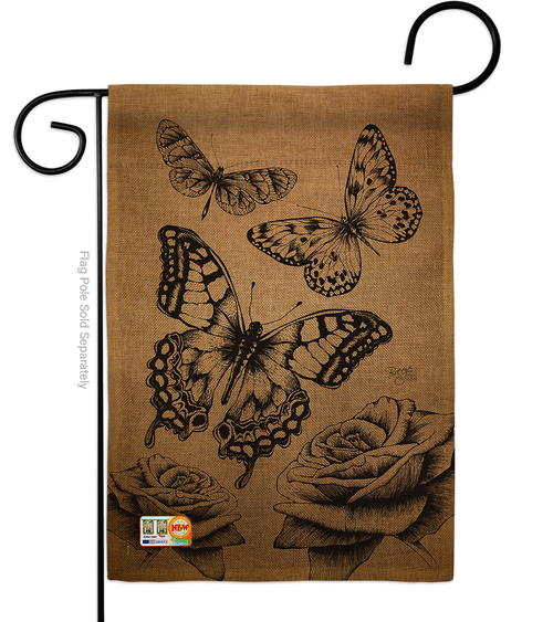 Breeze Decor BD-BG-G-104002-IP-DB-D-US15-BD 13 x 18.5 in. Butterflies 