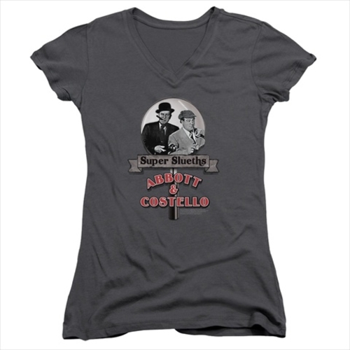 Abbott & Costello-Super Sleuths - Junior Tee- Charcoal - 2X