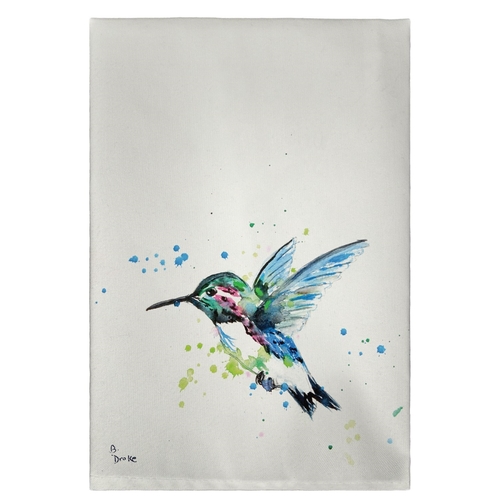 Main Betsy Drake GT635 Green Hummingbird Guest Towel - 20 x 20 in. image