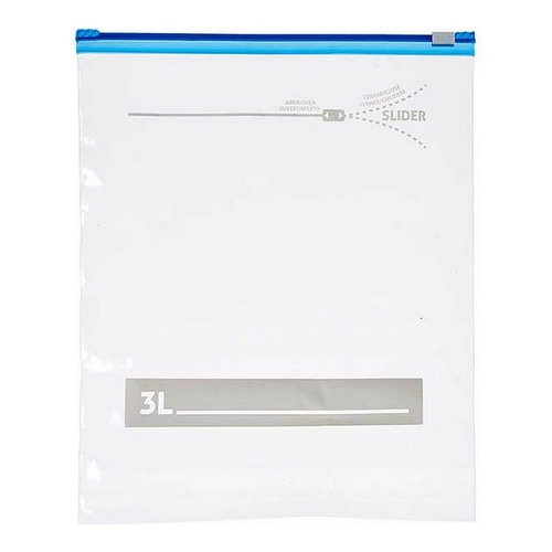 Multi-use Bag Transparent Polyethylene 3 L 24,5 x 0,01 x 31,5 cm Zip