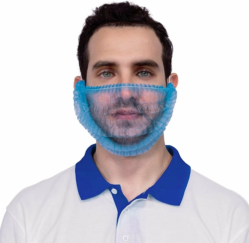 Blue Beard Covers for Men 18", 2000 Pack of Polypropylene Beard Cover