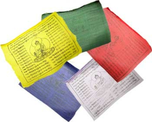 Tibetan Buddha prayer flag 8" x 9 1/2"