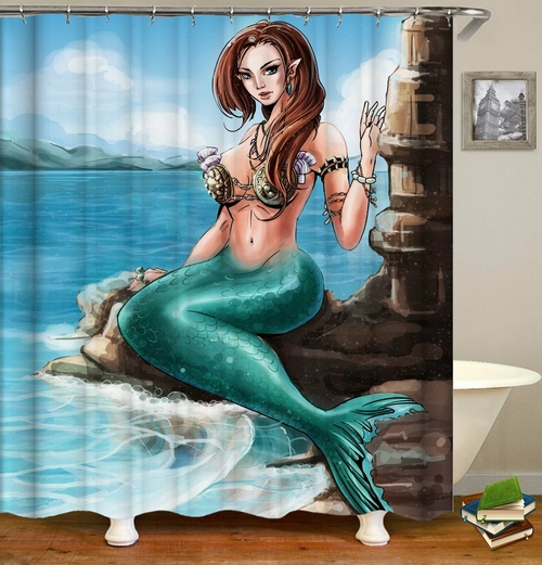 Gorgeous Mermaid Character Shower Curtain