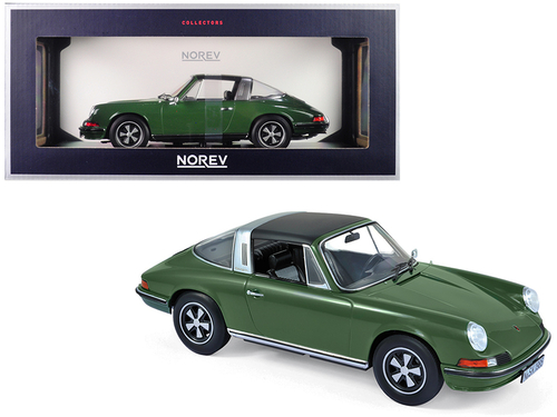 1973 Porsche 911 S Targa Green with Black Top 1/18 Diecast Model Car