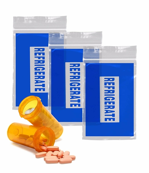 Pack of 1000 Seal top Refrigerate Bags, Clear 4 x 6. Zipper Blue