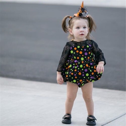 Cute Infant Baby Girls Polka Dot Long Sleeve