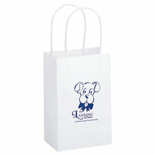 AAB 1W538 Kraft Paper Shopping Bag in White - Pack of 250