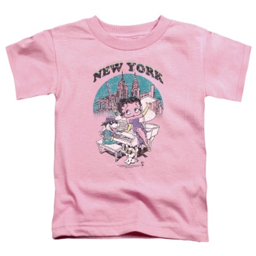 Trevco Boop-Singing In Ny - Short Sleeve Toddler Tee - Pink- Small 2T