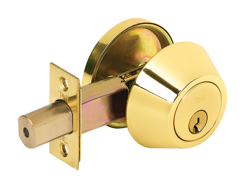 Tell Manufacturing 5006231 Bright Brass Steel Single Cylinder Deadbolt