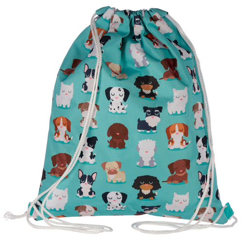Handy Drawstring Bag - Fun Cute Dog Squad Design