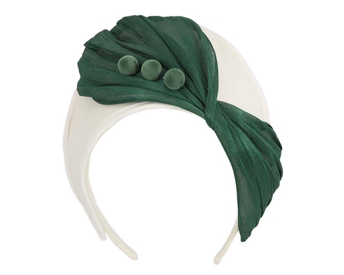 Cream & green crown winter fascinator
