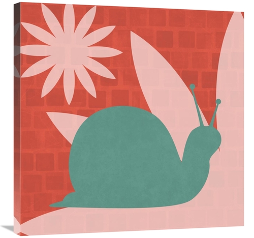 Global Gallery GCS-454901-3030-142 30 x 30 in. Bright Bugs - Snail Art