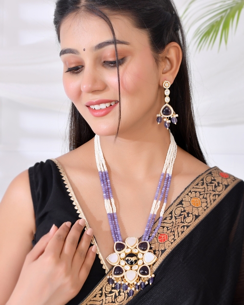 Gold Plated Designer Jewellery Set/Necklace Set with Chain & Earring