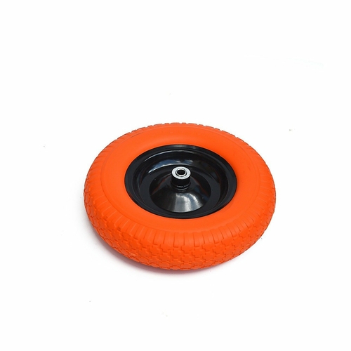 16" Flat Free Wheel Barrow Wheelbarrow Tire Solid Foam 5/8 Axle Cart