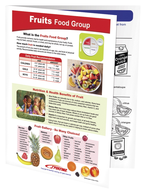 Sportime 2013504 Fruits Food Group Visual Learning Guide - Grade 5-9