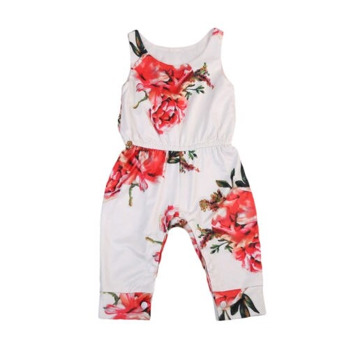 Toddler Infant Girls Sleeveless Floral Romper