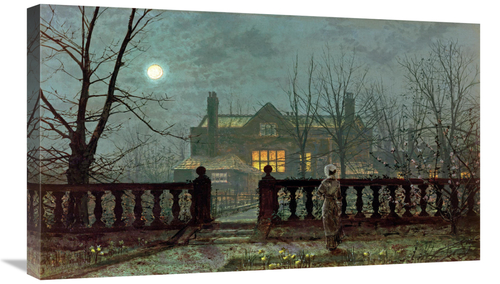 Global Gallery GCS-266439-30-142 30 in. Lady in a Garden by Moonlight 