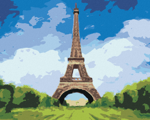 Paint by Numbers - EIFFEL TOWER AND CLEAR BLUE SKY