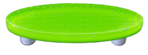 Hot Knobs HK1205-POB Bubbles Spring Green Oval Glass Cabinet Pull - Bl