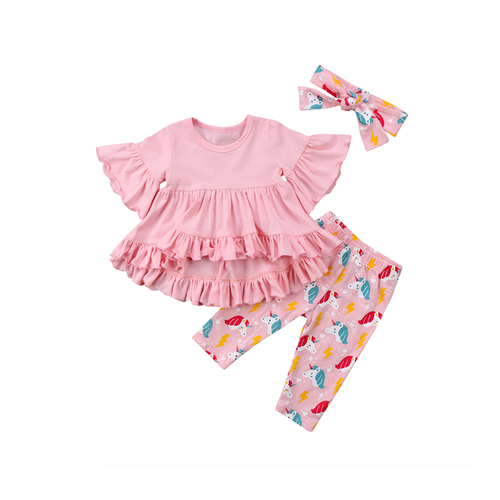 3PCS Cute Lovely Toddler Baby Girls Long Sleeve O