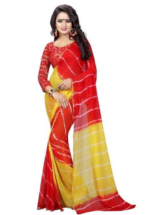 Generic Women's Chiffon Saree(Multi, 5.5-6mtrs)