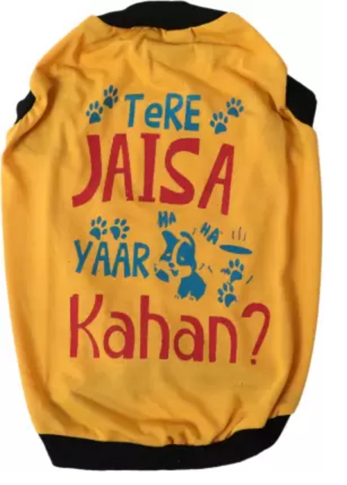 T-shirt for Dog, Cat  (Yellow) Size XXL