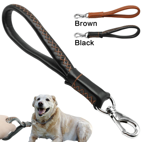 Real Leather Dog Leash Short Dog Leash Genuine