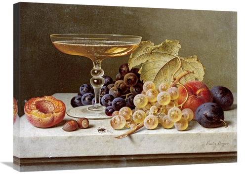 Global Gallery GCS-268422-30-142 30 in. A Glass of Champagne & Grapes 