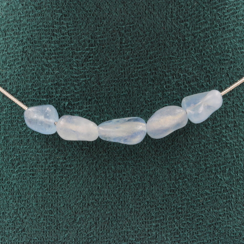 Aquamarine from Brazil 5 beads necklace