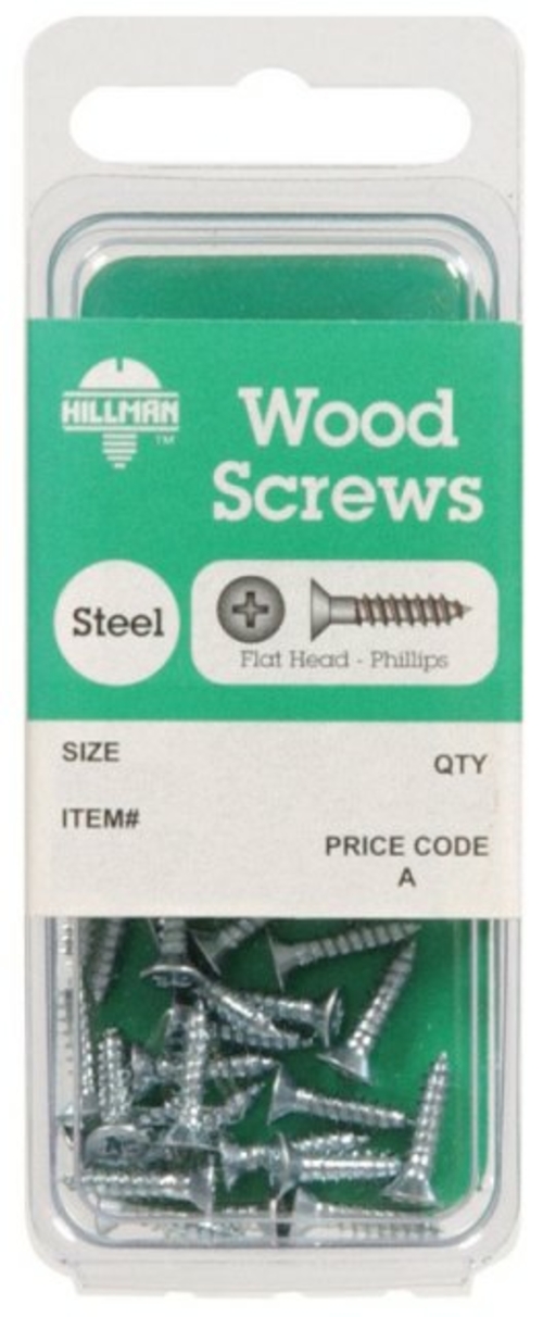 Hillman 5849 Zinc Plated Steel Wood Screws  14 x 1.5 in. - pack of 10
