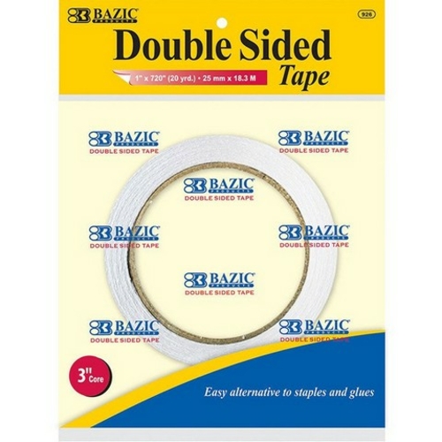 Bazic 926  1" X 20 Yard (720") Double Sided Tape   Case of 2