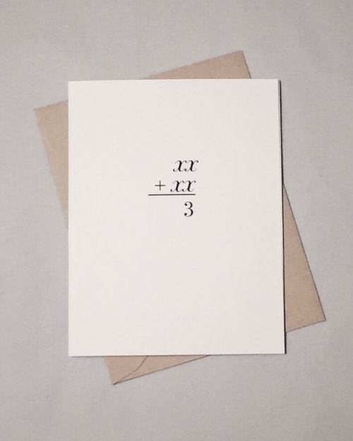 xx+xx New Baby Math Card