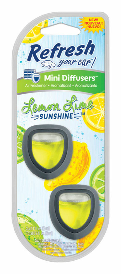 Refresh Your Car 8015669 0.2 oz Mini Diffusers Lemon Lime Sunshine Sce