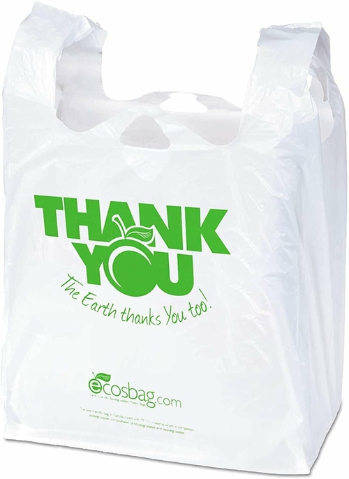 Pack of 1000 Carry-Out Plastic Bags 11.5 x 6.5 x 21. T-Shirt Bags 11