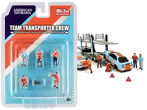 \Team Transporter Crew\" Diecast Set of 6 pieces (5 Figurines and 2