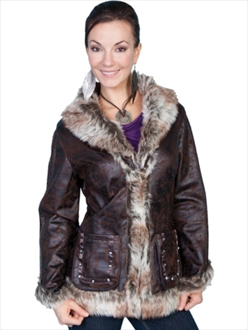 Scully 8013-DBN-L Honey Creek Womens Jacket- Dark Brown - Large