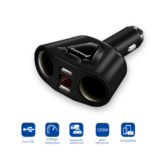 3.1A Dual USB Car Charger Cigarette Lighter