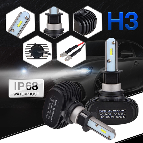 H3 LED Car Headlight Bulb Headlamp 50W