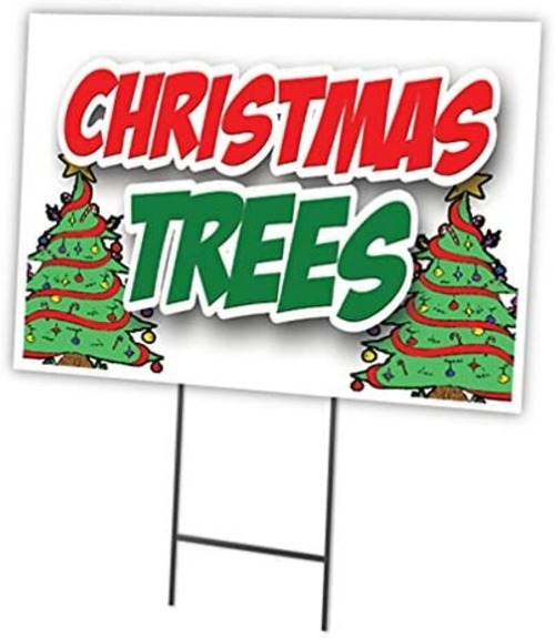 SignMission C-2436-DS-Christmas Trees 24 x 36 in. Christmas Trees Yard