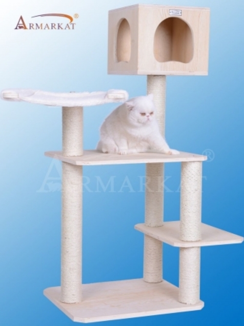 Armarkat Real Wood Premium Scots Pine  Solid Wood Cat Tree  50" T