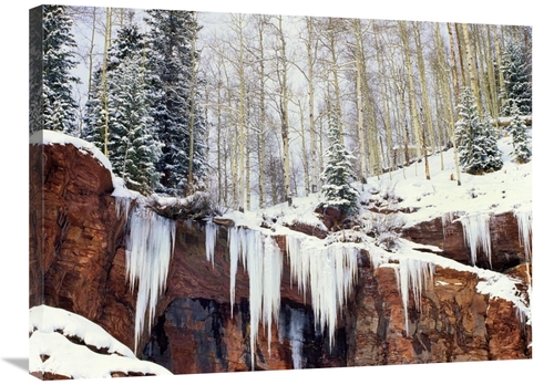 Global Gallery GCS-396463-2432-142 24 x 32 in. Frozen Waterfall in Win