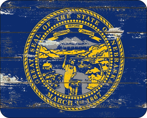 Nebraska State Flag Distressed Art Mouse Pad