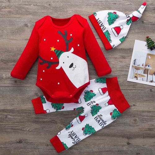 2019 Christmas Newborn Baby Girl Clothes Set