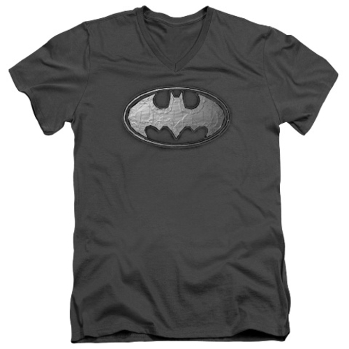 Batman-Duct Tape Logo - Short Sleeve Adult 30-1 Tee - Charcoal, La