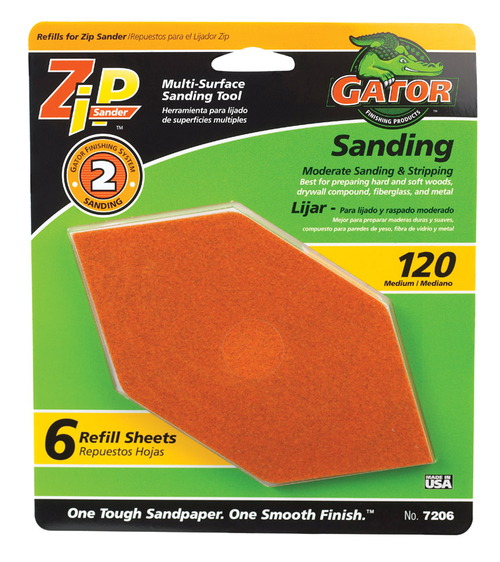 Ali Industries 1325364 120 Grit Zip Sander Refill Sandpaper - Pack of 