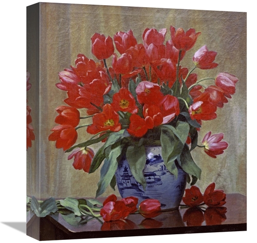 Global Gallery GCS-268524-16-142 16 in. Tulips in a Porcelain Vase Art