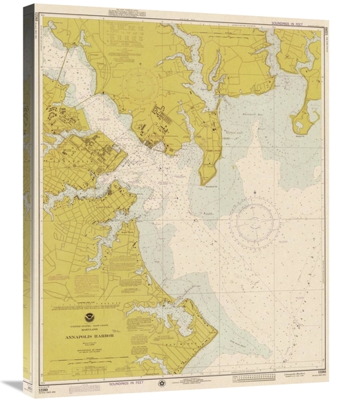 Global Gallery GCS-450538-30-142 30 in. Nautical Chart - Annapolis Har