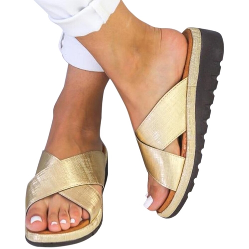 Flat Heel Cross Holiday Simple PU Leather Summer