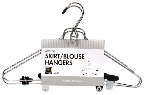 Whitmor 6021-182 Skirt & Blouse Hangers Vinyl Coated  Black - 