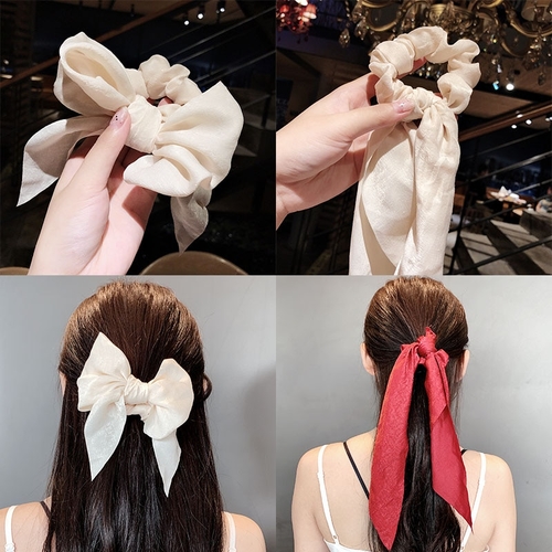 New Women Girls Elegant Bow Streamers Soft Yarn